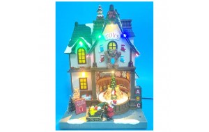 Toy Store χριστουγεννιάτικο σκηνικό με κίνηση και ενσωματωμένο φωτισμό 18x13x27 εκ