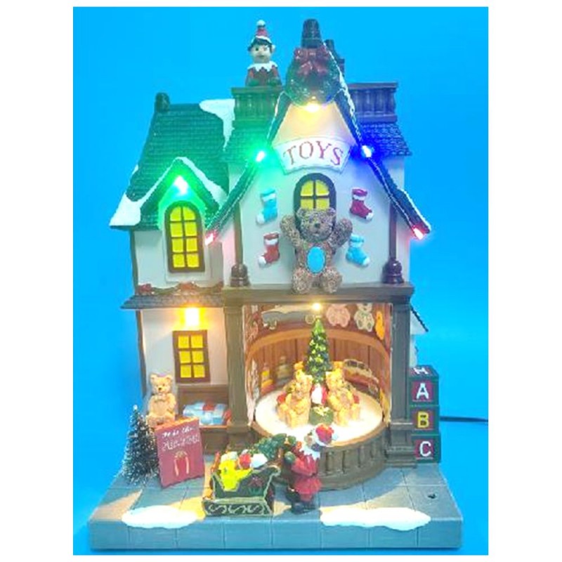 Toy Store χριστουγεννιάτικο σκηνικό με κίνηση και ενσωματωμένο φωτισμό 18x13x27 εκ