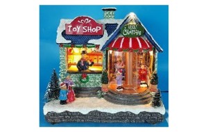 Gift Shop χριστουγεννιάτικο σκηνικό με μουσική κίνηση και ενσωματωμένο φωτισμό 22x14x21 εκ