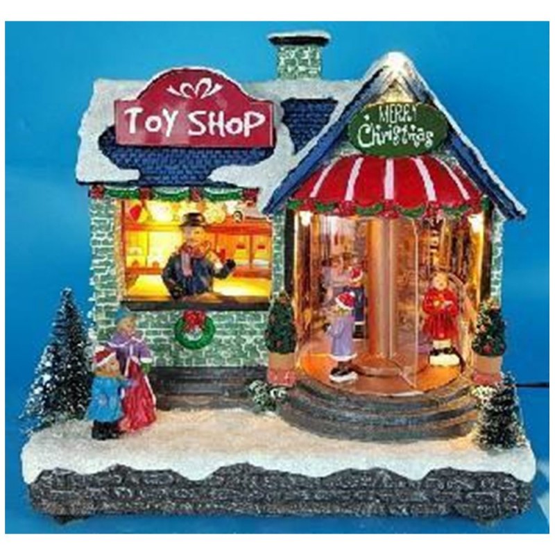 Gift Shop χριστουγεννιάτικο σκηνικό με μουσική κίνηση και ενσωματωμένο φωτισμό 22x14x21 εκ
