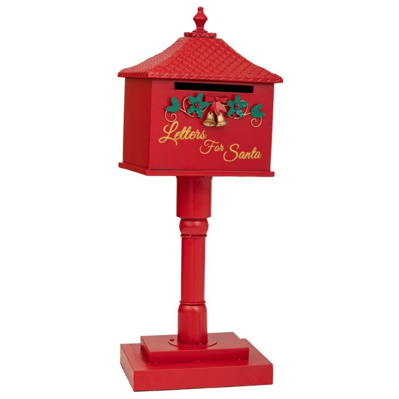 Letters for Santa χριστουγεννιάτικο επιδαπέδιο διακοσμητικό μεταλλικό γραμματοκιβώτιο σε κόκκινο χρώμα 35x27x94 εκ