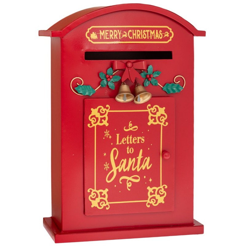 Letters for Santa χριστουγεννιάτικο διακοσμητικό μεταλλικό γραμματοκιβώτιο σε κόκκινο χρώμα 27x12x41 εκ