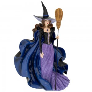 Διακοσμητική φιγούρα Halloween από πολυρεζίνη με μάγγισα με σκούπα 32x18x46 εκ