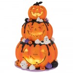 Διακοσμητικό Halloween με κολοκύθες από πολυρεζίνη με περιστροφή μουσική και ενσωματωμένο LED φωτισμό 30x31x42 εκ
