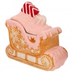 Χριστουγεννιάτικη κεραμική μπισκοτιέρα Gingerbread με σχήμα έλκηθρου και καπάκι 21x16x24 εκ