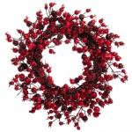 Χριστουγεννιάτικο στεφάνι με berries σε κόκκινη απόχρωση 40 εκ