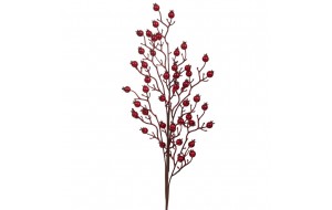 Χριστουγεννιάτικο διακοσμητικό κλαδί με berries σε κόκκινο χρώμα σετ έξι τεμαχίων 75 εκ