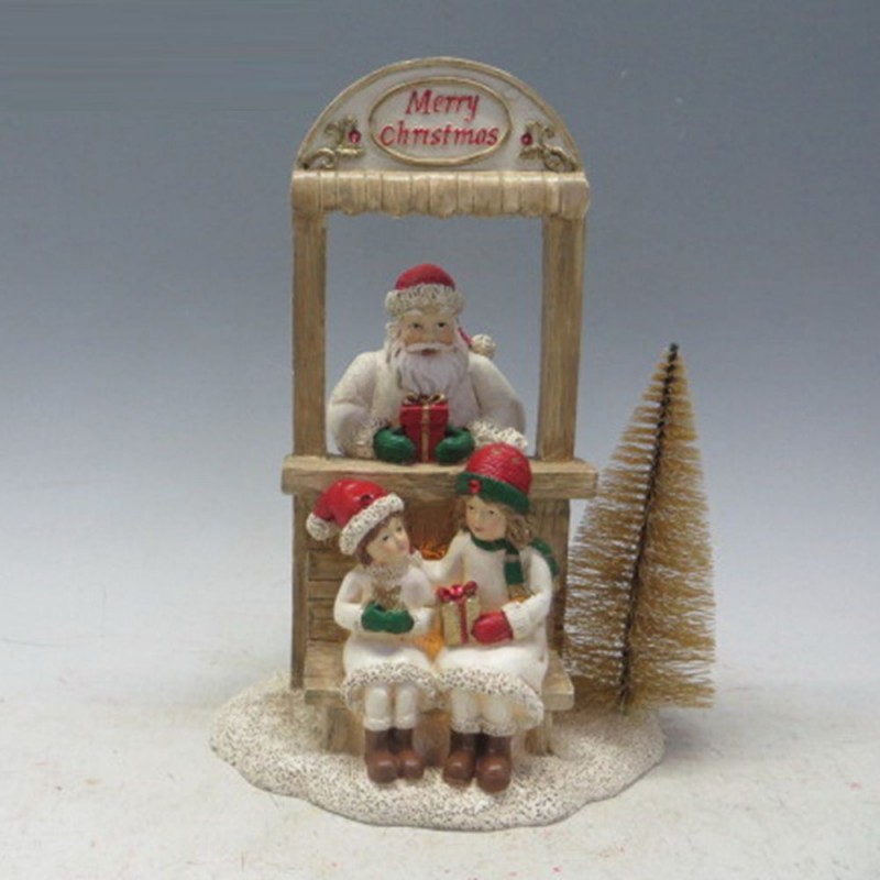 Χριστουγεννιάτικο διακοσμητικό με πάγκο Merry Christmas και Άγιο Βασίλη σε μπεζ απόχρωση από πολυρεζίνη 19x13x30 εκ Χριστουγεννιάτικο διακοσμητικό με πάγκο Merry Christmas και Άγιο Βασίλη σε μπεζ απόχρωση από πολυρεζίνη 19x13x30 εκ