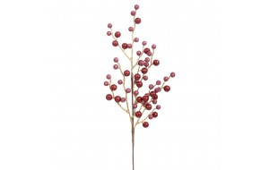 Χριστουγεννιάτικο διακοσμητικό κλαδί με berries σε ροζ και μπορντό αποχρώσεις σετ έξι τεμαχίων 53 εκ
