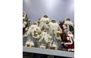 Χριστουγεννιάτικη φιγούρα Άγιου Βασίλη σε λευκή απόχρωση 28x20x60 εκ