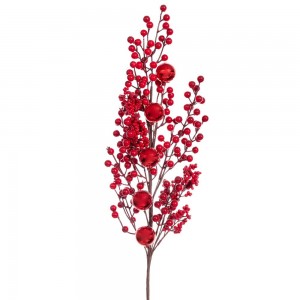 Χριστουγεννιάτικο διακοσμητικό κλαδί με berries και μπάλες σε κόκκινη απόχρωση σετ δύο τεμαχίων 85 εκ Χριστουγεννιάτικο διακοσμητικό κλαδί με berries και μπάλες σε κόκκινη απόχρωση σετ δύο τεμαχίων 85 εκ