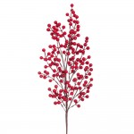 Χριστουγεννιάτικο διακοσμητικό κλαδί με berries σε κόκκινη απόχρωση σετ τριών τεμαχίων 73 εκ