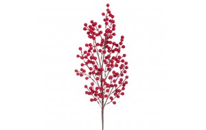 Χριστουγεννιάτικο διακοσμητικό κλαδί με berries σε κόκκινη απόχρωση σετ τριών τεμαχίων 73 εκ