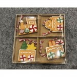 Χριστουγεννιάτικα στολίδια τύπου Gingerbread από πολυρεζίνη σε τέσσερα σχέδια σετ 12 τεμαχίων σε συσκευασία 12x12 εκ