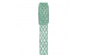 Sparkly Grid χριστουγεννιάτικη κορδέλα σε πράσινη απόχρωση με γεωμετρικό πλέγμα 5,2x900 εκ Sparkly Grid χριστουγεννιάτικη κορδέλα σε πράσινη απόχρωση με γεωμετρικό πλέγμα 5,2x900 εκ