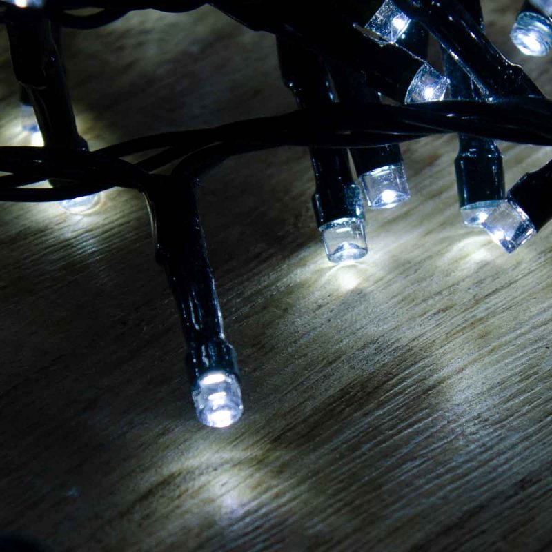 100 LED εξωτερικού χώρου με επέκταση καλώδιο καουτσούκ και λευκό ψυχρό φως 10m G/W