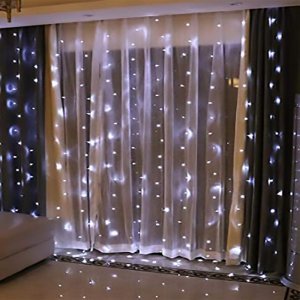 Κουρτίνα 180 led 250cm X 120cm με μετασχηματιστή και καλώδιο χαλκού λευκό ψυχρό φως