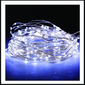 100 Led λαμπάκια αδιάβροχα με 8 προγράμματα χάλκινο καλώδιο και λευκό ψυχρό φως 10μ
