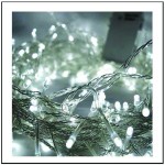 100 Led λαμπάκια αδιάβροχα μπαταρίας με 8 προγράμματα διάφανο καλώδιο και λευκό ψυχρό φως 7.5μ