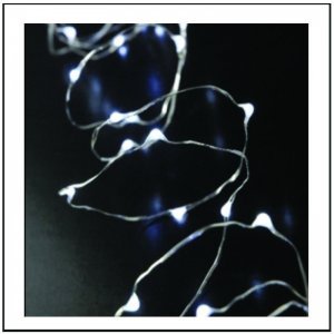 20 Led Φωτάκια Μπαταρίας με χάλκινο καλώδιο λευκό ψυχρό φως 2 μέτρα