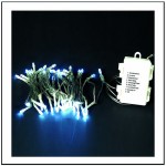 50 Led λαμπάκια μπαταρίας με 8 προγράμματα διάφανο καλώδιο και ψυχρό λευκό φως 3.75μ