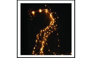 80 Led λαμπάκια αδιάβροχα σε σχήμα χταπόδι μπαταρίας ή ρεύματος με ασημί χάλκινο καλώδιο και θερμό λευκό φως 1μ