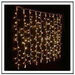 500 Led λαμπάκια κουρτίνα με διάφανο επεκτεινόμενο καλώδιο και soft white φως 3x3μ