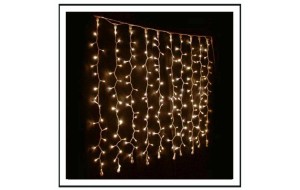 500 Led λαμπάκια κουρτίνα με διάφανο επεκτεινόμενο καλώδιο και soft white φως 3x3μ