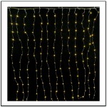 180 Led λαμπάκια αδιάβροχα σε σχήμα κουρτίνας με καλώδιο χαλκού και λευκό θερμό φως 2.5x1.2μ