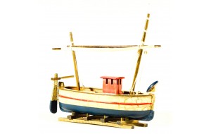 Παλαιωμένη διακοσμητική βάρκα με πανί 25x23 εκ