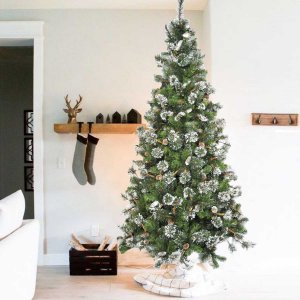 EchoΜary Χριστουγεννιάτικο δέντρο mix needle με χιόνι και κουκουνάρι 240 εκ