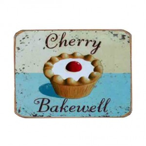 Ρετρό μαγνητάκι ψυγείου χειροποίητο cherry bakewell 8x6 εκ