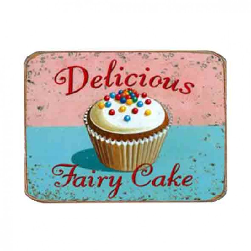 Ρετρό μαγνητάκι ψυγείου χειροποίητο delicious fairy cupcake 8x6 εκ