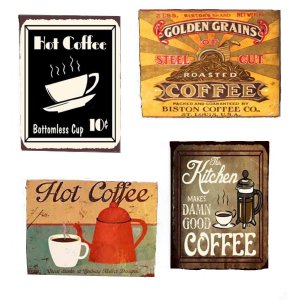 Μαγνητάκια Ψυγείου Χειροποίητα Coffee S/4 τεμ.