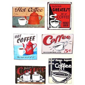 Μαγνητάκια Ψυγείου Χειροποίητα Coffee S/6 τεμ.