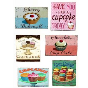 Μαγνητάκια Ψυγείου Χειροποίητα Cupcakes S/6 τεμ.