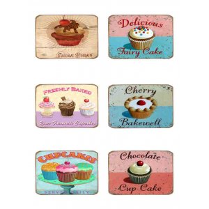 Μαγνητάκια Ψυγείου Χειροποίητα Cupcakes S/6 τεμ.
