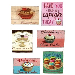 Μαγνητάκια Ψυγείου Χειροποίητα Cupcakes S/6 τεμ.