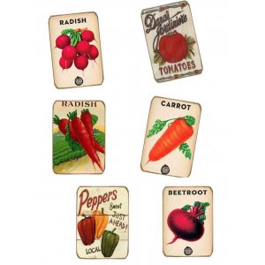 Μαγνητάκια Ψυγείου Χειροποίητα Vegetables S/6 τεμ.