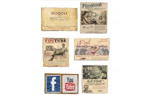 Μαγνητάκια Ψυγείου Χειροποίητα Vintage Web S/6 τεμ.