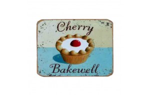 Ρετρό μαγνητάκι ψυγείου χειροποίητο cherry bakewell 8x6 εκ