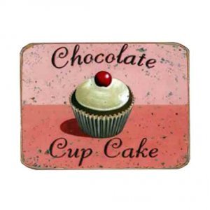Ρετρό μαγνητάκι ψυγείου χειροποίητο chocolate cupcake 8x6 εκ