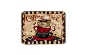 Ρετρό μαγνητάκι ψυγείου χειροποίητο cups coffee time 8x6 εκ