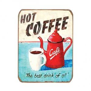 Ρετρό μαγνητάκι ψυγείου χειροποίητο hot coffee 6x8 εκ