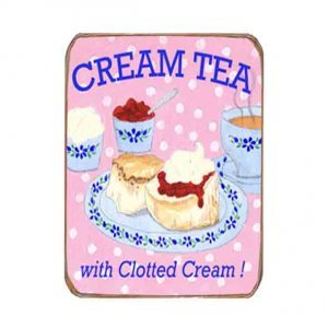 Ρετρό μαγνητάκι ψυγείου χειροποίητο cream tea 6x8 εκ