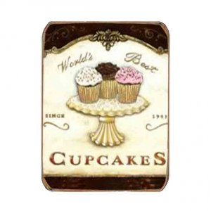 Ρετρό μαγνητάκι ψυγείου χειροποίητο world's best cupcakes 6x8 εκ