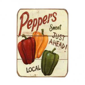 Ρετρό μαγνητάκι ψυγείου χειροποίητο peppers 6x8 εκ