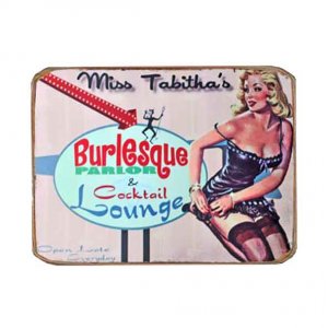 Ρετρό μαγνητάκι ψυγείου χειροποίητο pin up girl burlesque 8x6 εκ