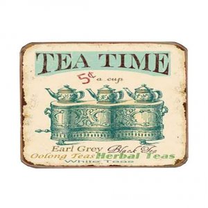 Ρετρό μαγνητάκι ψυγείου χειροποίητο tea time 8x6 εκ