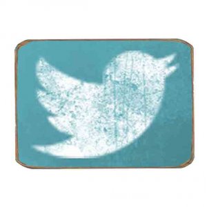 Ρετρό μαγνητάκι ψυγείου χειροποίητο twitter 8x6 εκ